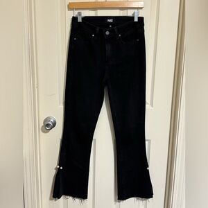 PAIGE Colette Crop Flare Jeans | Modern Trouser Denim | High Rise Black | Size 2